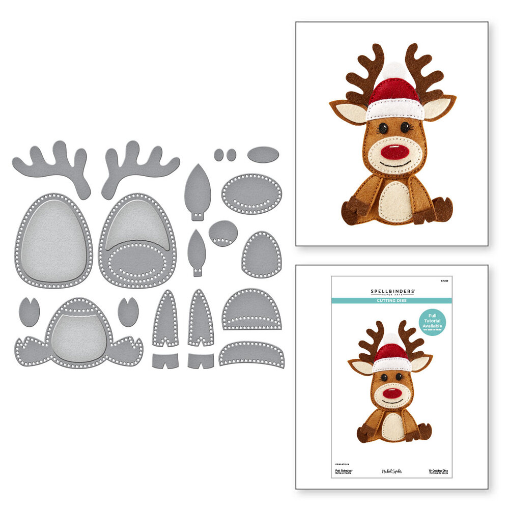 Spellbinders Felt Reindeer Etched Dies (S7-259)