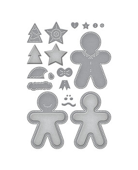 Spellbinders Felt Gingerbread Boy & Girl Etched Dies (S7-265)