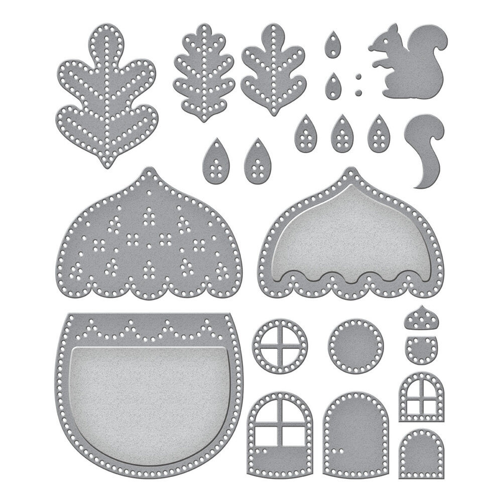 Spellbinders Felt Autumn Acorn House Etched Dies (S7-263) Spellbinders Felt Autumn Acorn House Etched Dies (S7-263)
