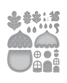 Spellbinders Felt Autumn Acorn House Etched Dies (S7-263)