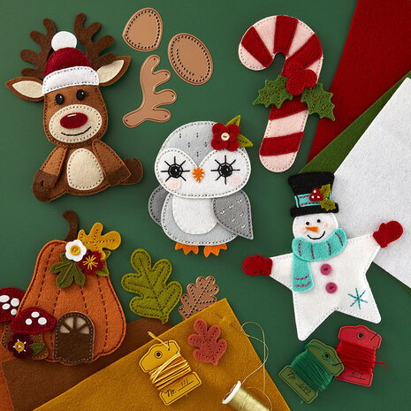 Spellbinders Felt Reindeer Etched Dies (S7-259) (DISCONTINUED)