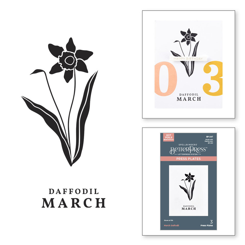 Spellbinders March Daffodil Press Plates (BP-247)