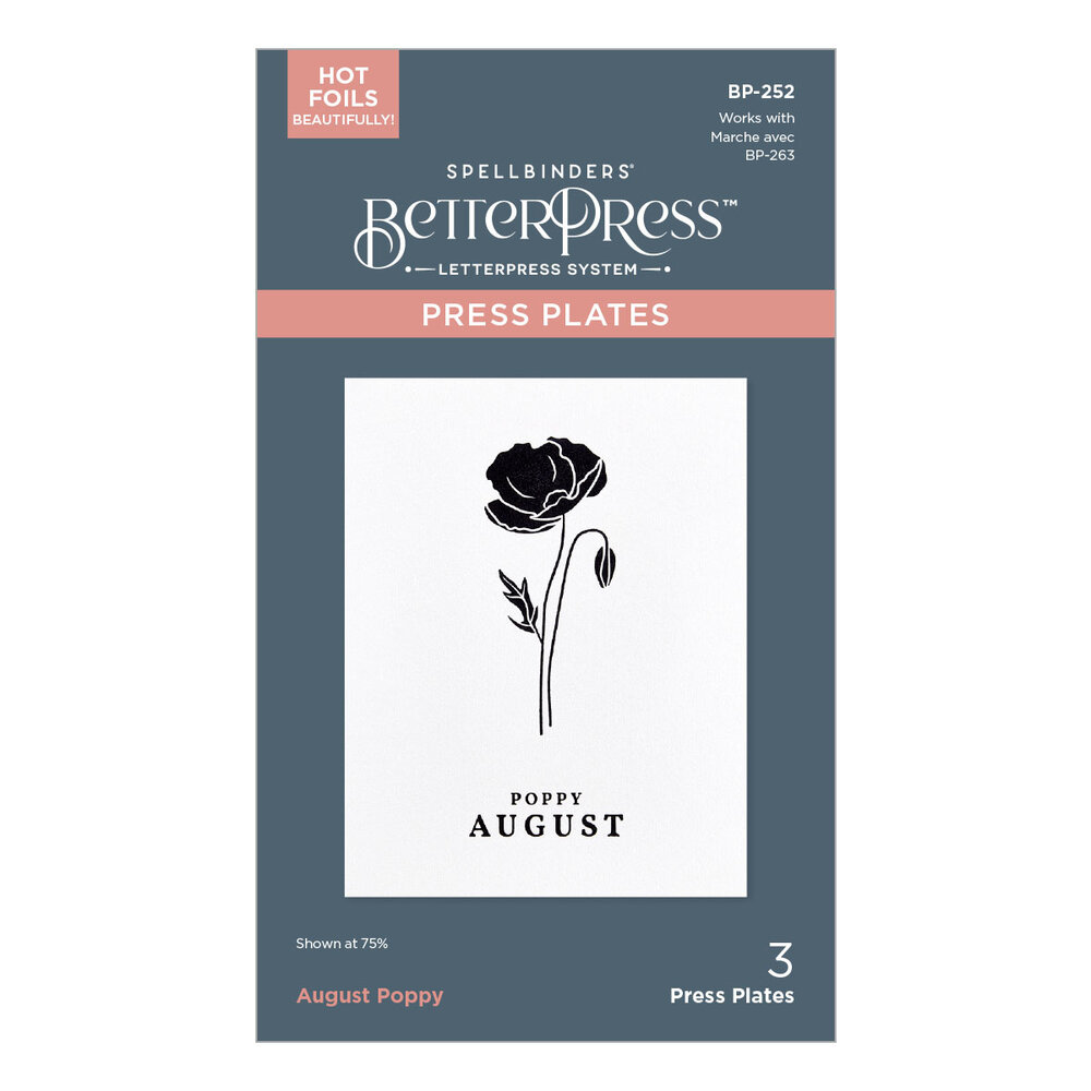 Spellbinders August Poppy Press Plates (BP-252) Spellbinders August Poppy Press Plates (BP-252)