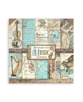 Stamperia Music 12x12 Inch Paper Pack (SBBL48) (OUTLET)