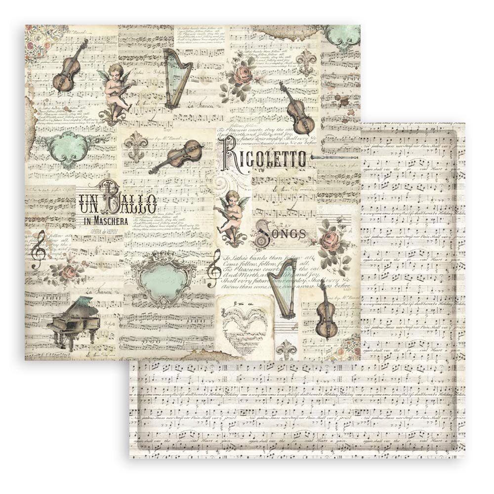 Stamperia Music 12x12 Inch Paper Pack (SBBL48) (DISCONTINUED) Stamperia Music 12x12 Inch Paper Pack (SBBL48) (DISCONTINUED)
