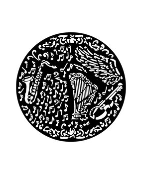Stamperia Music Thick Stencil 18x18cm Violin And Trumpet (KSTDQ120) Stamperia Music Thick Stencil 18x18cm Violin And Trumpet (KSTDQ120)