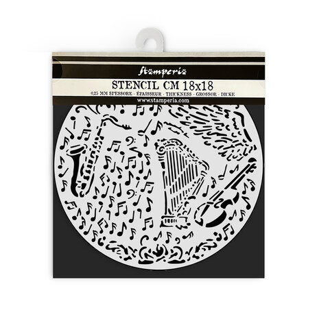Stamperia Music Thick Stencil 18x18cm Violin And Trumpet (KSTDQ120) Stamperia Music Thick Stencil 18x18cm Violin And Trumpet (KSTDQ120)