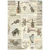 Stamperia Music A4 Rice Paper Instruments (6pcs) (DFSA4968)