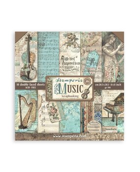 Stamperia Music 8x8 Inch Paper Pack (SBBS118) Stamperia Music 8x8 Inch Paper Pack (SBBS118)