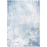 Stamperia Create Happiness Dewdrops A4 Rice Paper Blue Snowflakes (6pcs) (DFSA4972)