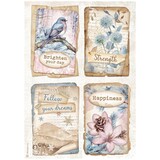 Stamperia Create Happiness Dewdrops A4 Rice Paper 4 Cards (6pcs) (DFSA4969)