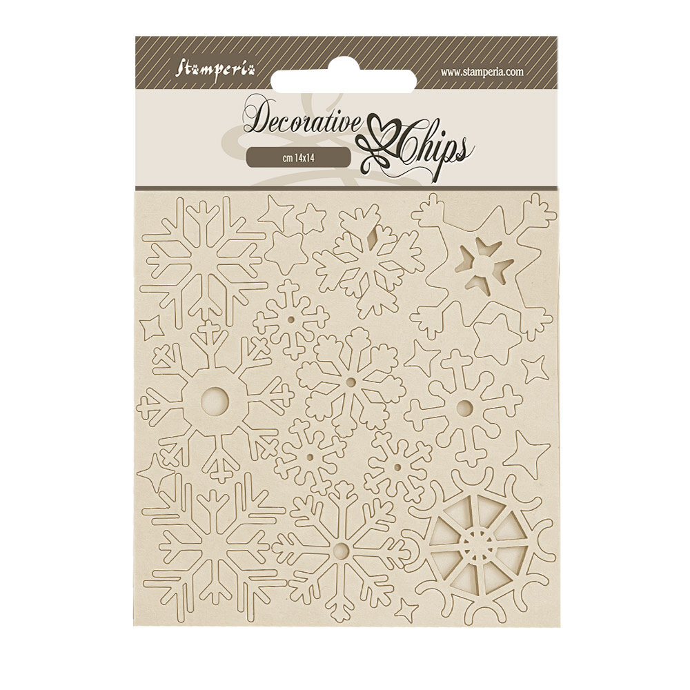 Stamperia Create Happiness Dewdrops Decorative Chips Snowflakes (SCB248) Stamperia Create Happiness Dewdrops Decorative Chips Snowflakes (SCB248)