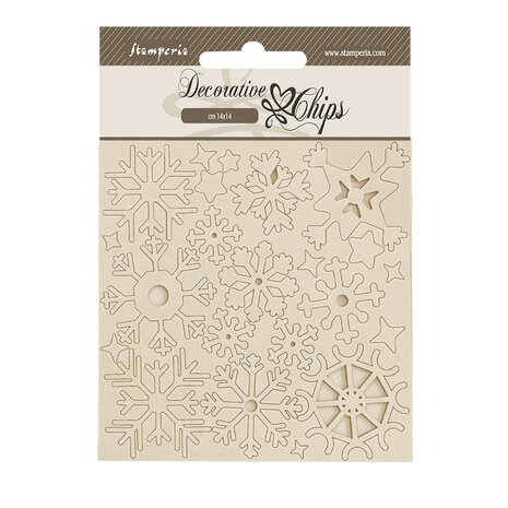 Stamperia Create Happiness Dewdrops Decorative Chips Snowflakes (SCB248) Stamperia Create Happiness Dewdrops Decorative Chips Snowflakes (SCB248)