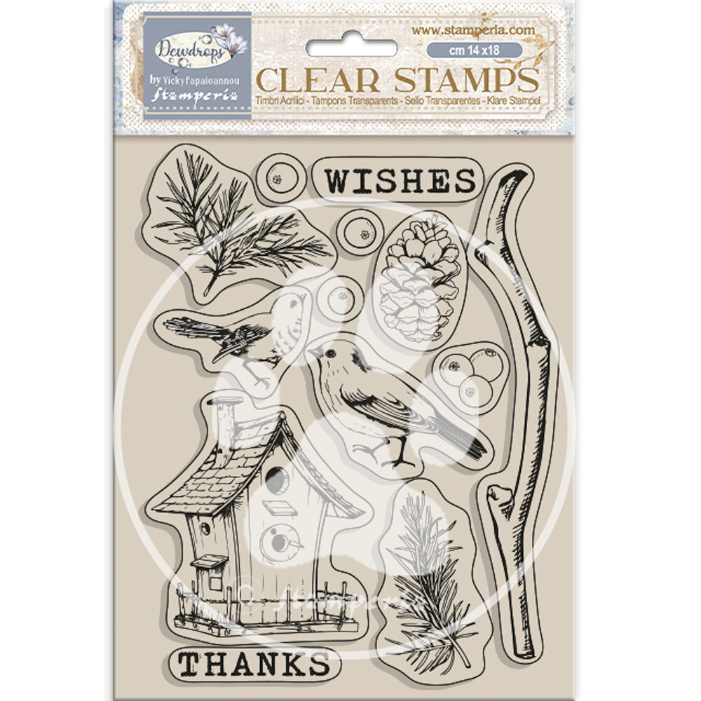 Stamperia Create Happiness Dewdrops Clear Stamps Nest Bird (WTK206) Stamperia Create Happiness Dewdrops Clear Stamps Nest Bird (WTK206)