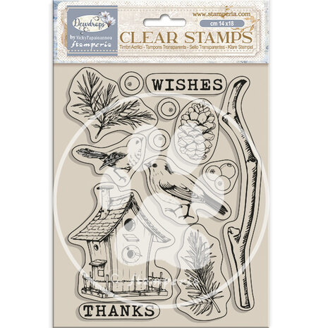 Stamperia Create Happiness Dewdrops Clear Stamps Nest Bird (WTK206) Stamperia Create Happiness Dewdrops Clear Stamps Nest Bird (WTK206)