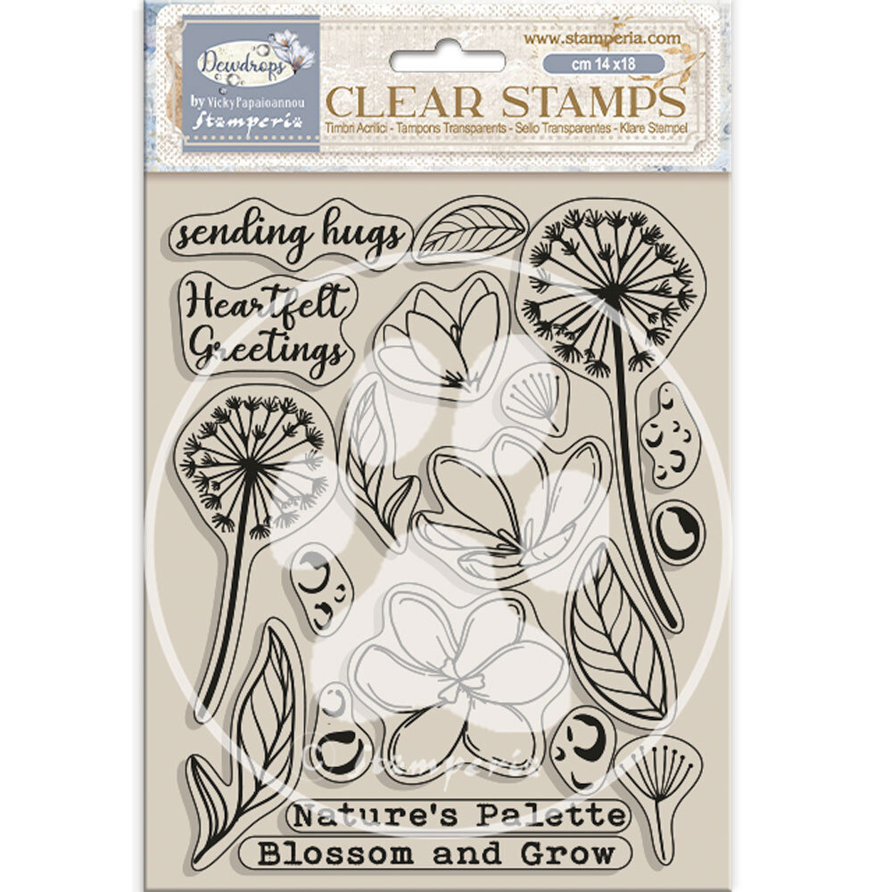 Stamperia Create Happiness Dewdrops Clear Stamps Blossoms (WTK207) Stamperia Create Happiness Dewdrops Clear Stamps Blossoms (WTK207)