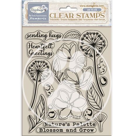 Stamperia Create Happiness Dewdrops Clear Stamps Blossoms (WTK207) Stamperia Create Happiness Dewdrops Clear Stamps Blossoms (WTK207)