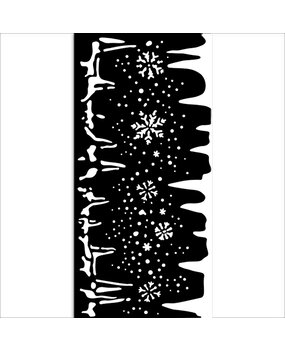 Stamperia Create Happiness Dewdrops Thick Stencil 12x25cm Snowflakes And Ice (KSTDL109) (DISCONTINUED)