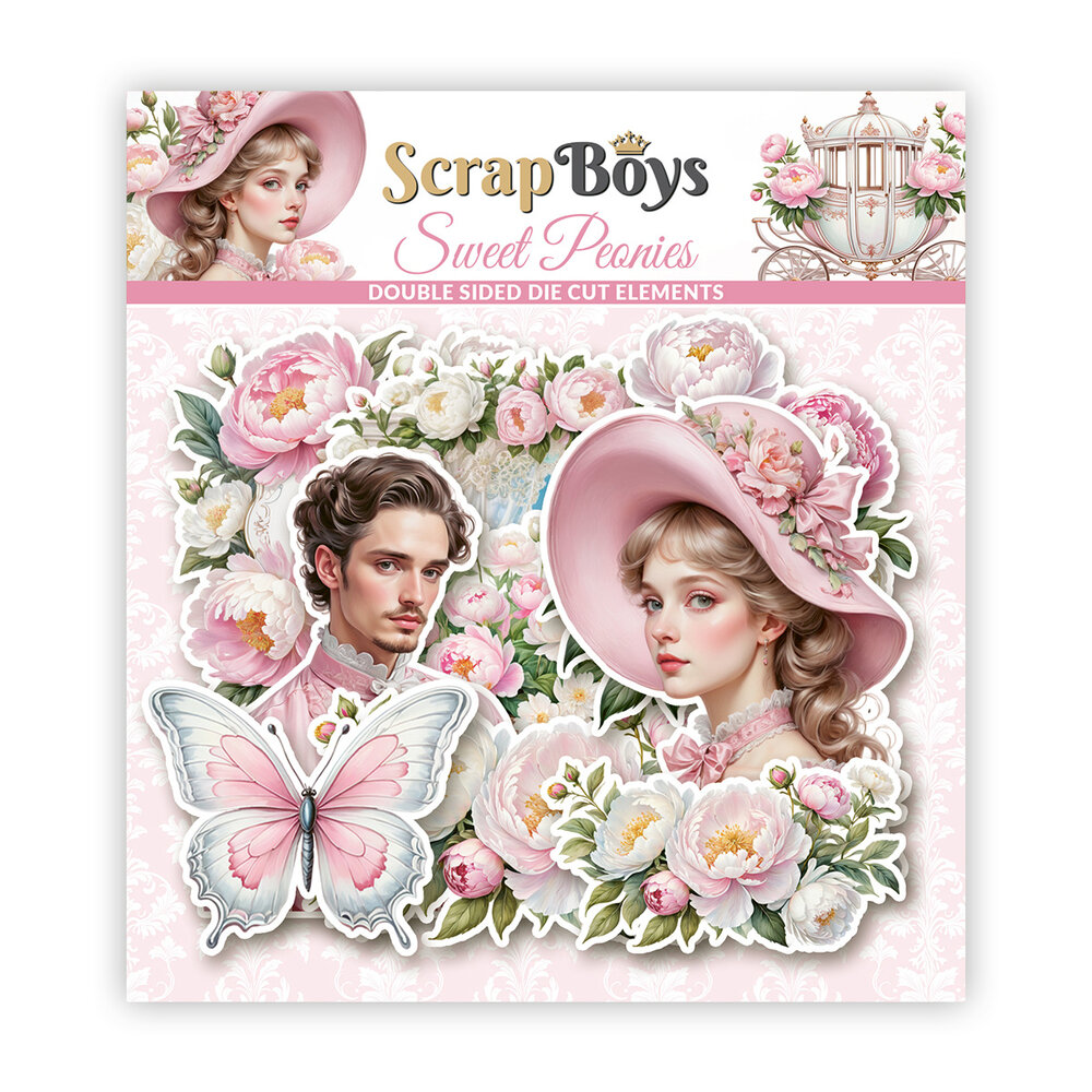 ScrapBoys Sweet Peonies Double Sided Die Cut Elements (37pcs) (SB-SWPE-12) ScrapBoys Sweet Peonies Double Sided Die Cut Elements (37pcs) (SB-SWPE-12)