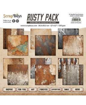 ScrapBoys Rusty Pack 12x12 Inch Paper Pad (SB-RUPA-08)