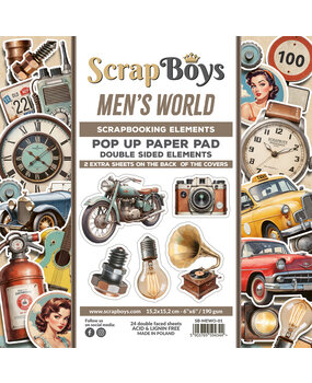 ScrapBoys Men's World 6x6 Inch Pop Up Paper Pad (SB-MEWO-01)