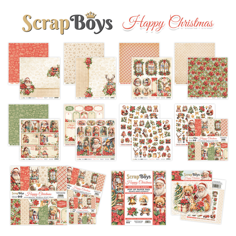 ScrapBoys Happy Christmas Double Sided Die Cut Elements (40pcs) (SB-HACH-12) ScrapBoys Happy Christmas Double Sided Die Cut Elements (40pcs) (SB-HACH-12)