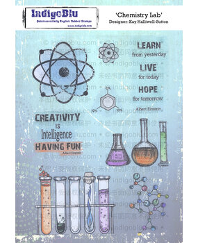 IndigoBlu Chemistry Lab A5 Rubber Stamp (IND0246) (OUTLET)