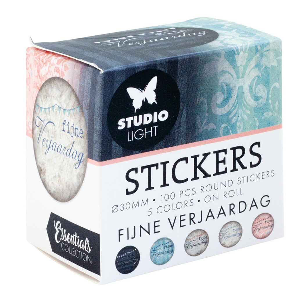 Studio Light Fijne Verjaardag ø30mm Round Stickers on Roll (100pcs) (SL-ES-STIC31) (DISCONTINUED)