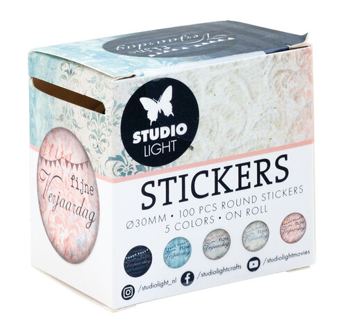 Studio Light Fijne Verjaardag ø30mm Round Stickers on Roll (100pcs) (SL-ES-STIC31) (DISCONTINUED)