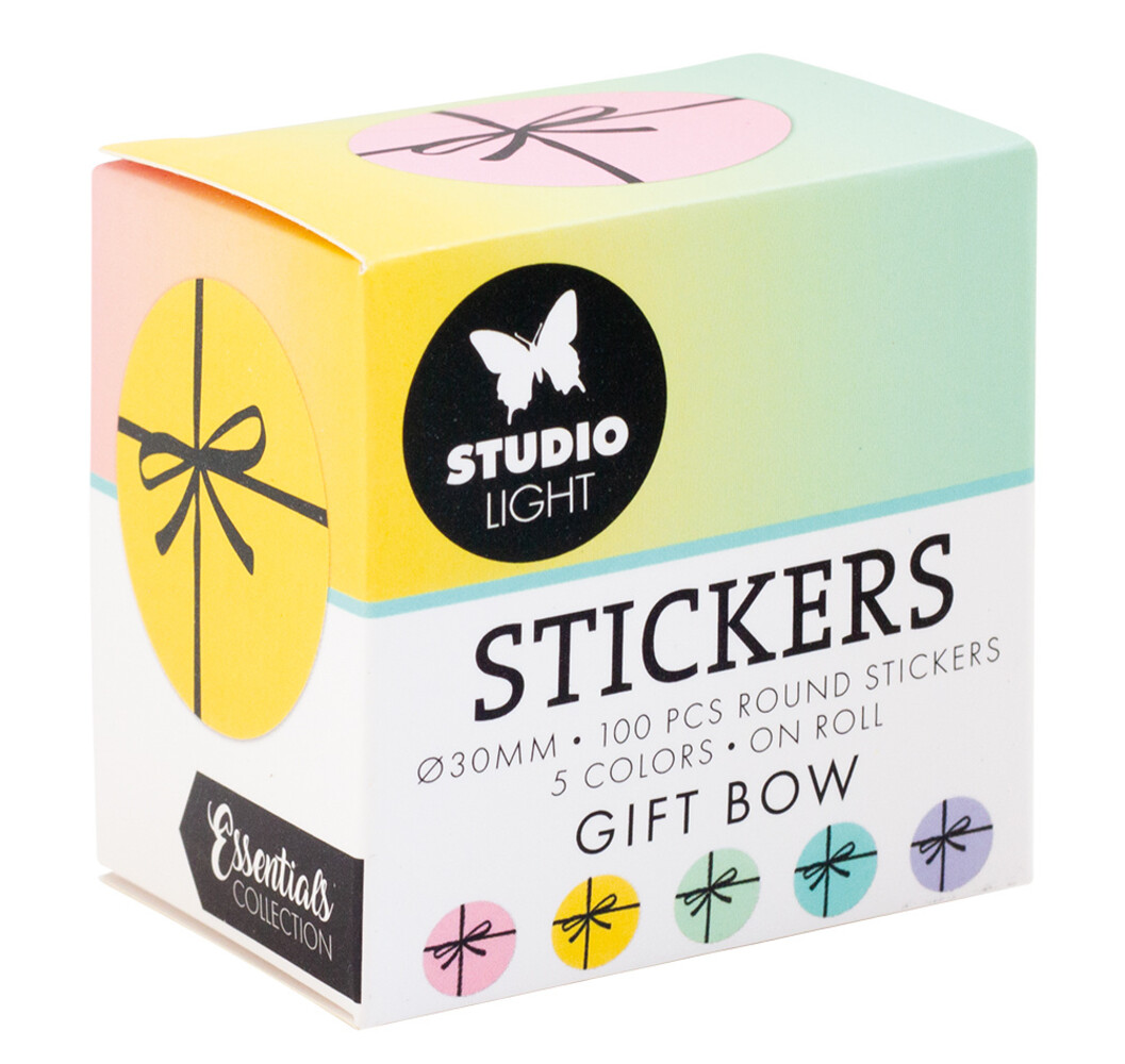 Studio Light Gift Bow ø30mm Round Stickers on Roll (100pcs) (SL-ES-STIC29) (DISCONTINUED)