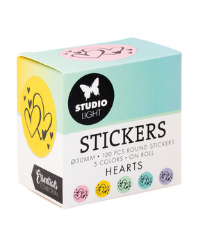 Studio Light Hearts ø30mm Round Stickers on Roll (100pcs) (SL-ES-STIC28) (DISCONTINUED)