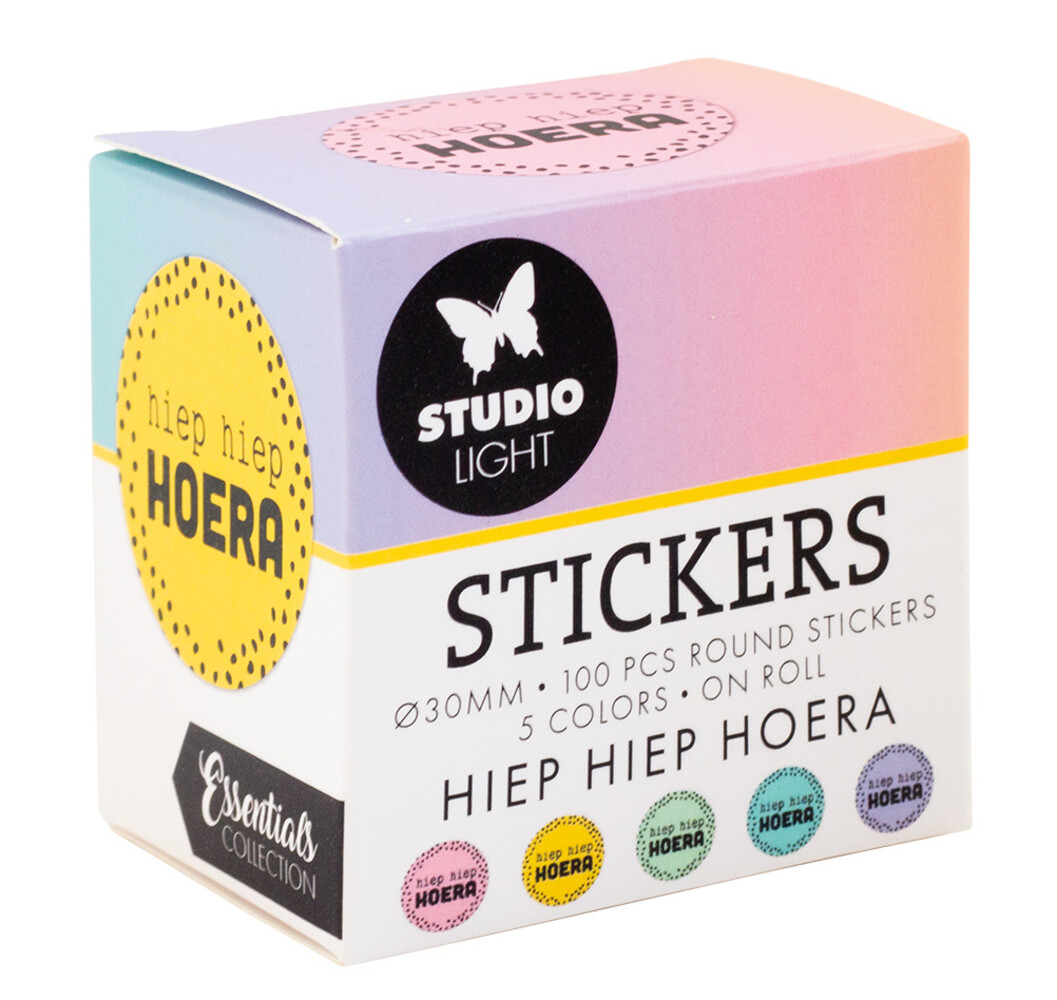 Studio Light Hiep Hiep Hoera ø30mm Round Stickers on Roll (100pcs) (SL-ES-STIC27) (DISCONTINUED)