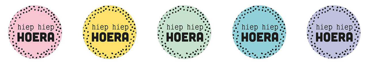 Studio Light Hiep Hiep Hoera ø30mm Round Stickers on Roll (100pcs) (SL-ES-STIC27) (DISCONTINUED)