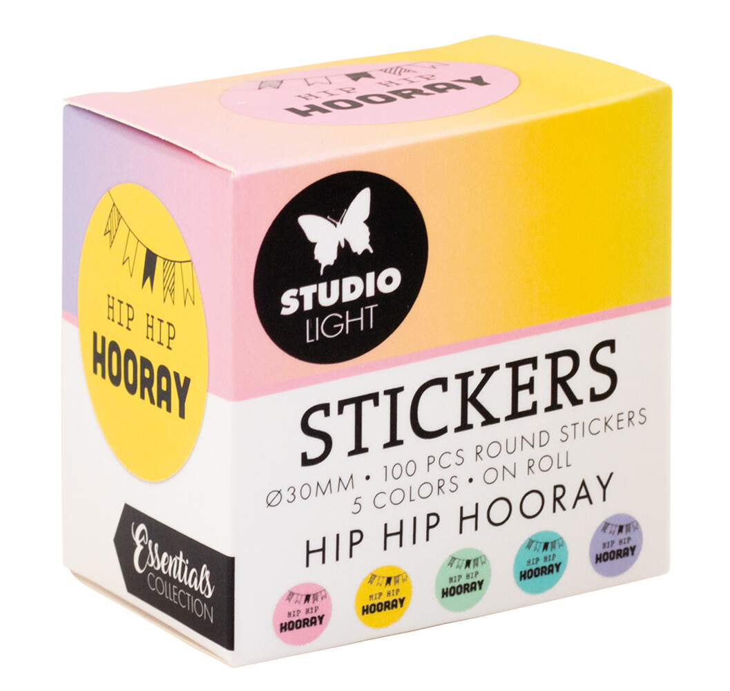 Studio Light Hip Hip Hooray ø30mm Round Stickers on Roll (100pcs) (SL-ES-STIC26) (DISCONTINUED) Studio Light Hip Hip Hooray ø30mm Round Stickers on Roll (100pcs) (SL-ES-STIC26) (DISCONTINUED)