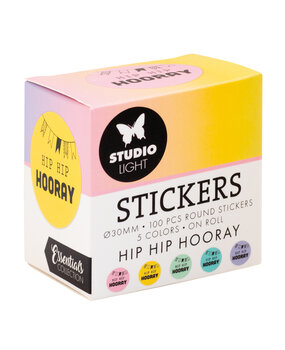 Studio Light Hip Hip Hooray ø30mm Round Stickers on Roll (100pcs) (SL-ES-STIC26) (DISCONTINUED)