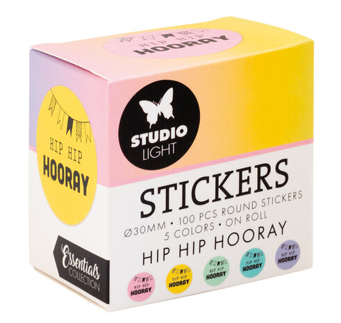 Studio Light Hip Hip Hooray ø30mm Round Stickers on Roll (100pcs) (SL-ES-STIC26) (DISCONTINUED) Studio Light Hip Hip Hooray ø30mm Round Stickers on Roll (100pcs) (SL-ES-STIC26) (DISCONTINUED)