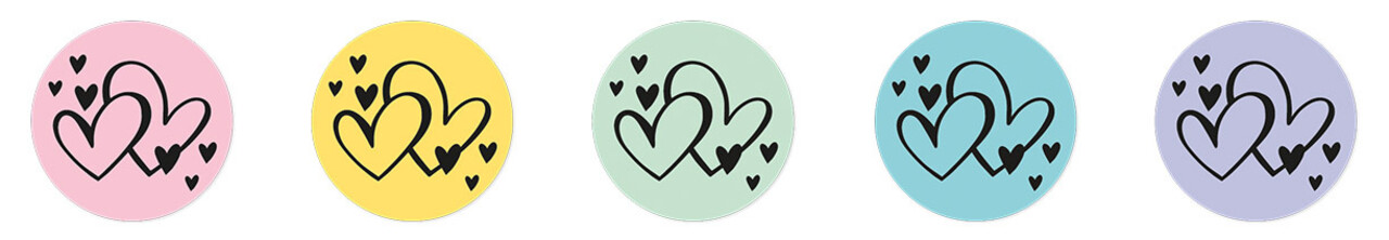 Studio Light Hearts ø30mm Round Stickers on Roll (100pcs) (SL-ES-STIC28)