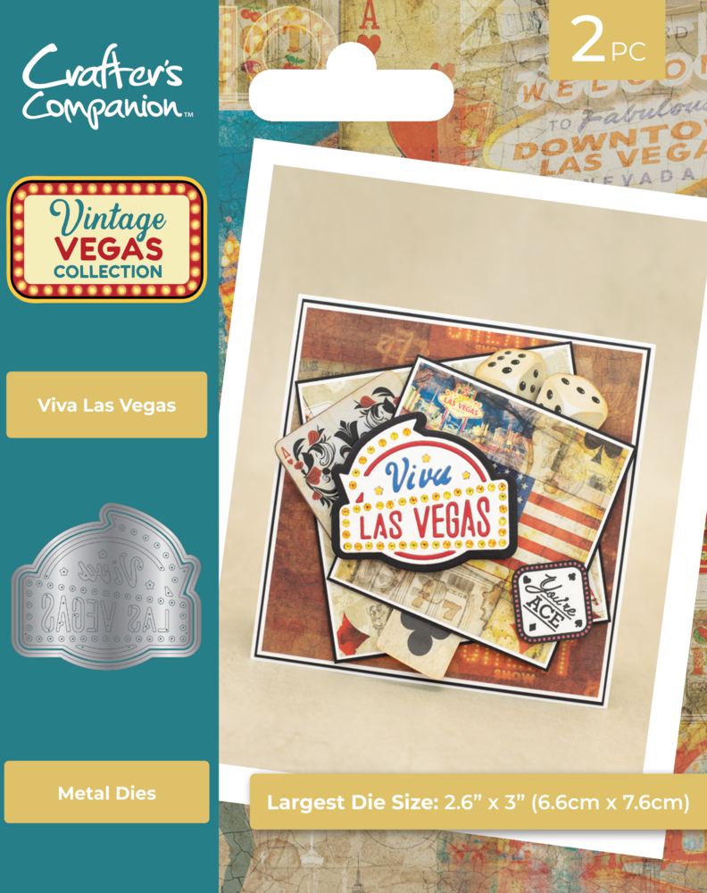 Crafter's Companion Vintage Vegas Metal Die Viva Las Vegas (VV-MD-VILV)