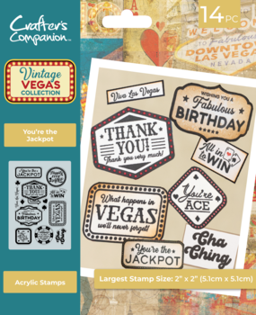 Crafter's Companion Vintage Vegas Clear Acrylic Stamp You're the Jackpot (VV-CA-ST-YTJ)