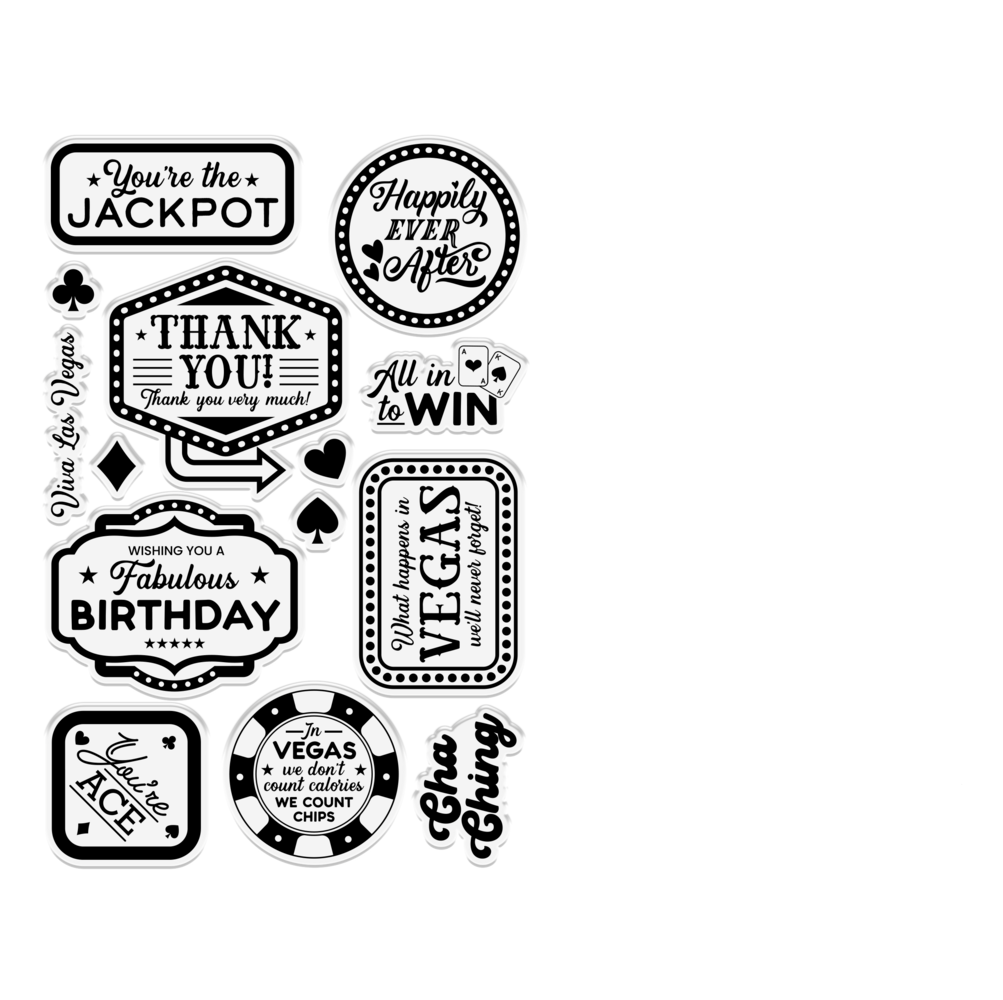 Crafter's Companion Vintage Vegas Clear Acrylic Stamp You're the Jackpot (VV-CA-ST-YTJ)