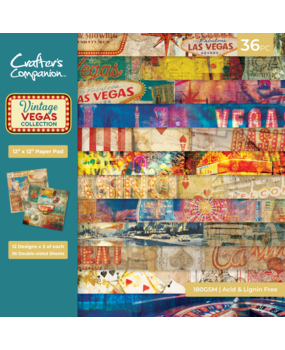 Crafter's Companion Vintage Vegas 12x12 Inch Paper Pad (VV-PAD12) Crafter's Companion Vintage Vegas 12x12 Inch Paper Pad (VV-PAD12)