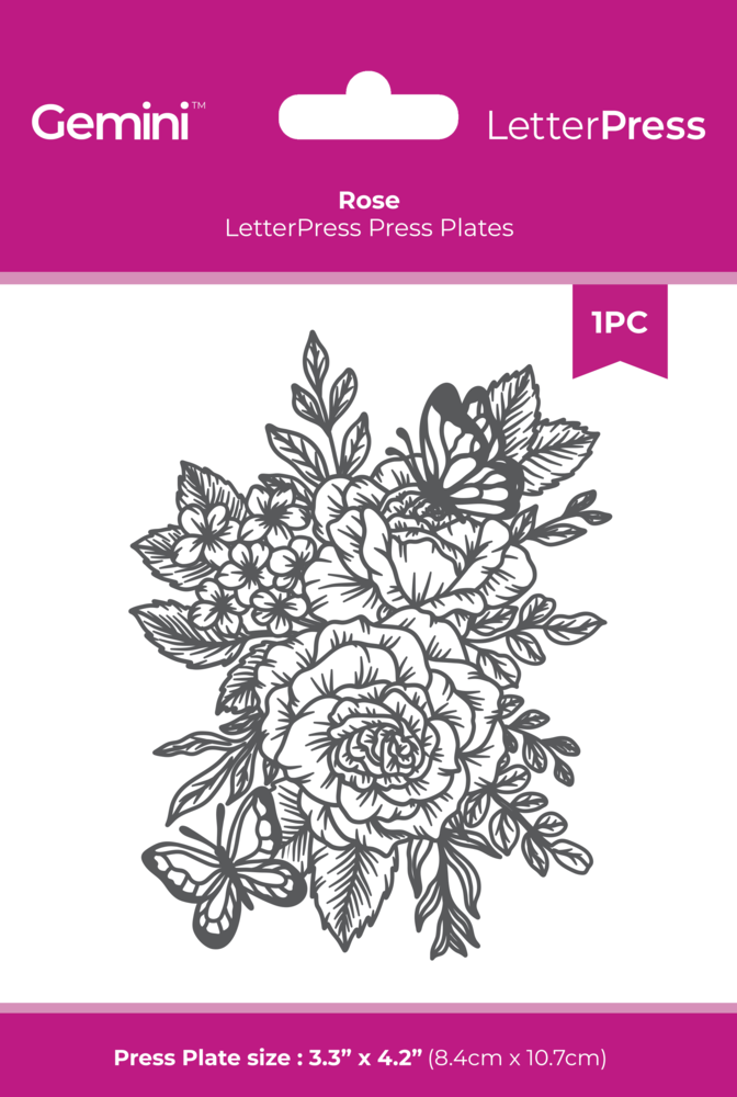 Crafter's Companion LetterPress Press Plate Rose (CC-LP-PP-ROS) Crafter's Companion LetterPress Press Plate Rose (CC-LP-PP-ROS)