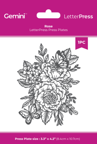 Crafter's Companion LetterPress Press Plate Rose (CC-LP-PP-ROS) Crafter's Companion LetterPress Press Plate Rose (CC-LP-PP-ROS)