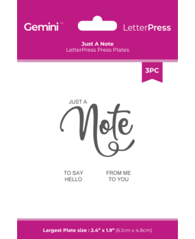 Crafter's Companion LetterPress Press Plate Just A Note (CC-LP-PP-NOTE)