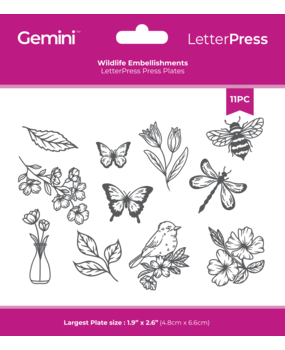 Crafter's Companion LetterPress Press Plate & Metal Die Wildlife Embellishments (CC-LP-PP-WLEM)