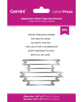 Crafter's Companion LetterPress Press Plate & Metal Die Uppercase Ticker Tape Sentiments (CC-LP-PP-UTTS)