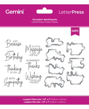 Crafter's Companion LetterPress Press Plate & Metal Die Occasion Sentiments (CC-LP-PP-OCSEN)