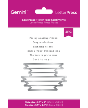 Crafter's Companion LetterPress Press Plate & Metal Die Lowercase Ticker Tape Sentiments (CC-LP-PP-LTTS)