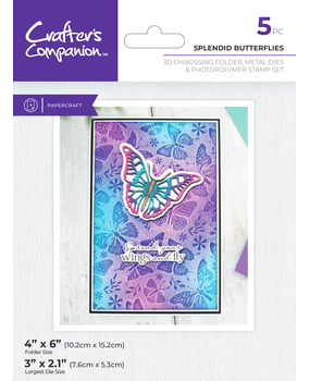 Crafter's Companion 3D Embossing Folders, Dies and Stamps Splendid Butterflies (CC-3DEF4-MD-STP-SPB)