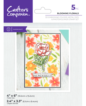 Crafter's Companion 3D Embossing Folders, Dies and Stamps Blooming Florals (CC-3DEF4-MD-STP-BLF)